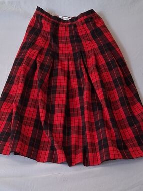 JH Collectibles Red & Black Tartan Pleated Maxi Skirt